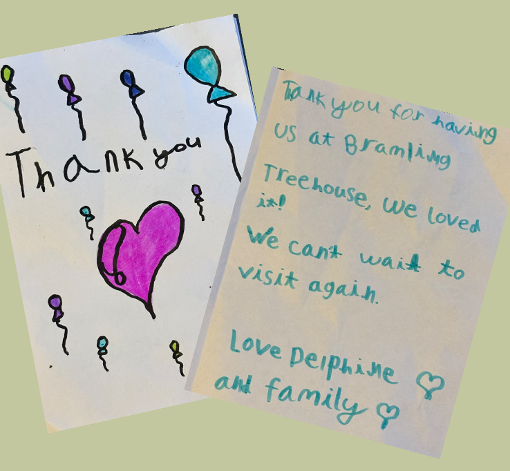 Thank you for having us at Bramling Treehouse, we loved it! We can't wait to visit again. Love Delphine and family